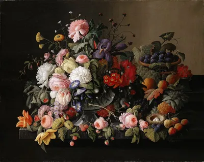 Северин Розен - Натюрморт: Цветы и фрукты (картина) — Музей Метрополитен:  часть 1