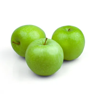 Зелёные яблоки на сером фоне» — создано в Шедевруме