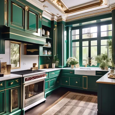 👉 Угловые зеленые кухни, купить кухню у производителя на заказ в Москве |  АК-Мебель