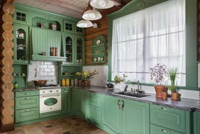 Зеленая кухня в интерьере: фото вариантов дизайна, идеи по оформлению кухни  в зеленых тонах, удачном сочетании цветов, выбору стиля