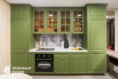 Фотоохота: Кухни с зелеными фасадами — 20 идей | Houzz Россия