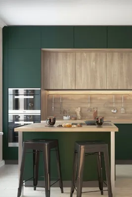 Кухня «Аметист» бело-зеленые филенчатые фасады — Фабрика мебели «Мебиус»