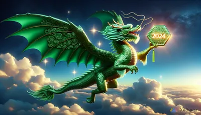 зеленый дракон с кожей, окруженной звездами, символ 2024 года Иллюстрация  штока - иллюстрации насчитывающей произведено, крокодил: 273216719