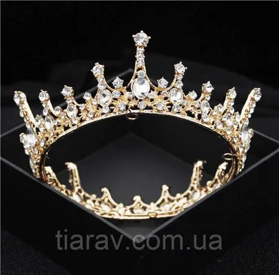 Золотая корона - диадема - тиара с кристаллами сваровски | Магазин японской  косметики BeautyBar24
