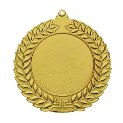 Золотая медаль на белом фоне. золотой дизайн эмблемы. символ уверенности,  победителя | Премиум векторы
