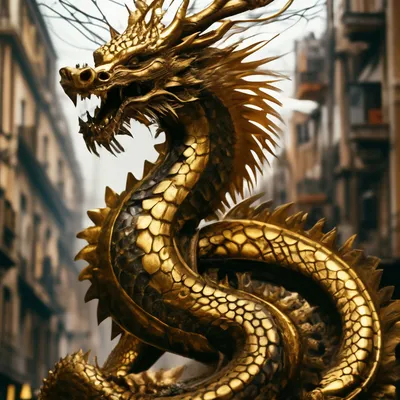 Золотой дракон рисунок - 72 фото