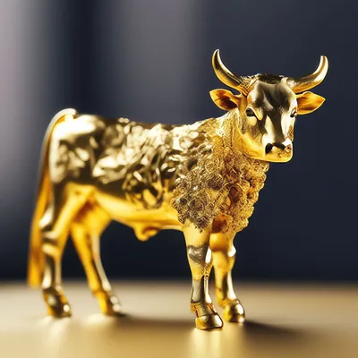 Миниатюрный золотой телец, эстетика, …» — создано в Шедевруме