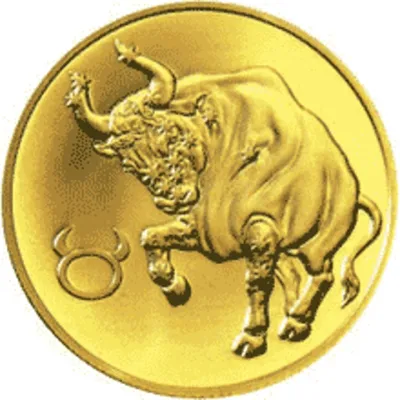 Золотая монета Телец, 2004 г.в.
