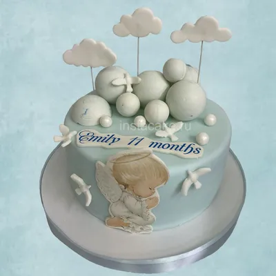 Торт с ангелочком на 11 месяцев ребенкуторты на заказ в Москве —  Кондитерская instacake.ru