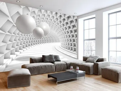 3D-обои для стен - 200 фото красивого дизайна и удачного сочетания в  интерьере