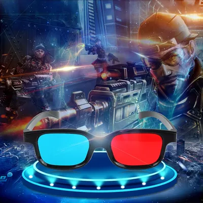 Универсальные недорогие 3D-очки в черной оправе, красные, синие, голубые,  голубые, анаглифные 3D-очки для проектора, фильмов, игр, DVD, 3d-фильмы и  игры в 3D игры | AliExpress