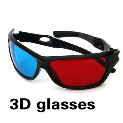 Абсолютно новые и Высококачественные Универсальные 3D очки в черной оправе  красного и синего цвета для фильма «анаглиф», DVD, черные 3d-очки |  AliExpress