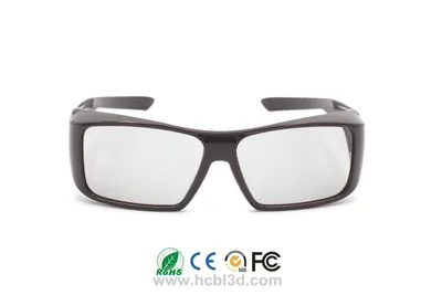Многоразовые 3D-очки с синей рамкой для ПК с толстыми линзами круглые  поляризованные для взрослых размеров - HCBL 3D