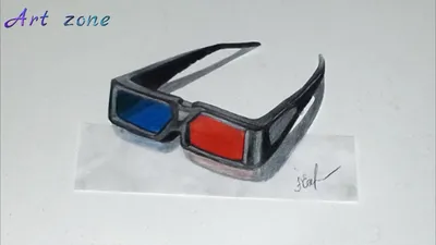 Как нарисовать 3D РИСУНОК на бумаге карандашом 3Д очки How to draw 3D -  YouTube