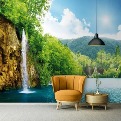 3D обои на стену пейзаж водопад 368х254см ⋆ MASTERHAUS