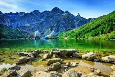 ᐉ Фотообои флизелиновые 3D Природа 375х250 см DIMEX Татры: горное озеро  (MS-5-0076)