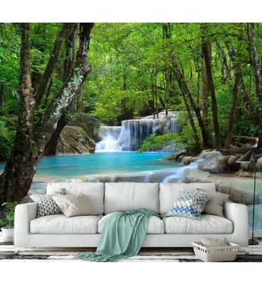 Обои виниловые / фотообои 3d на стену флизелиновые, Природа, долина,горы и  водопады 3д, 300*270 см - купить по выгодной цене в интернет-магазине OZON  (456761890)