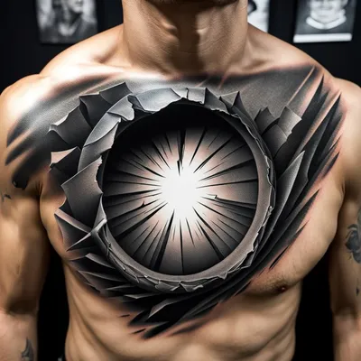An optical illusion, a black and white 3D tattoo - AI Generated Artwork -  NightCafe Creator