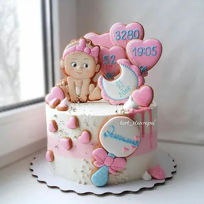 Торты Алмата - Торт на 40дней малышу 💜 Внутри \"Малиновый... | Facebook