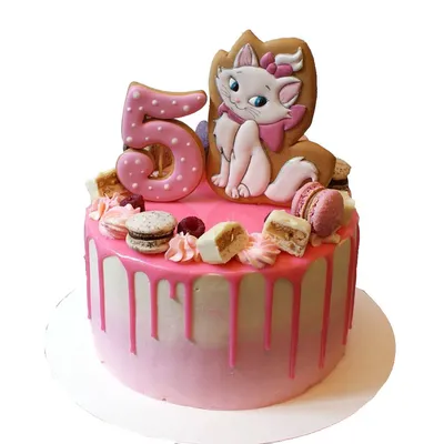 Розовый тортик на 5 лет девочке (На Заказ) Купить С Доставкой В Москве!