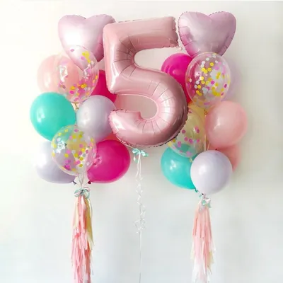Воздушные шары девочке на 5 лет разноцветные купить в Москве за 6 720 руб.