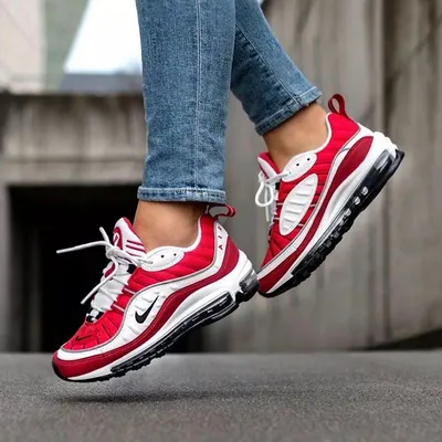 Nike Air Max 98 White Gym Red #cool, #red, #sneakers | Nike sneakers women,  Nike air max sale, Sneakers fashion