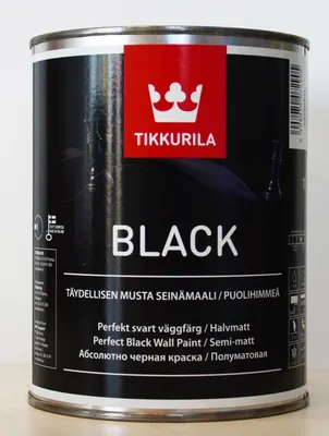 Тиккурила абсолютно чёрная полуматовая краска Блэк (Tikkurila Black) 1л  (ID#8630703), цена: 362 грн, купить на Prom.md