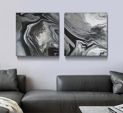 Фотообои Абстрактные черно-белые цветы для стен, бесшовные, фото и цены,  купить в Интернет-магазине