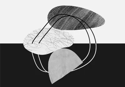 Черно-белый фон, волны линий, абстрактные обои, векторный дизайн Векторное  изображение ©panimoni 137187150