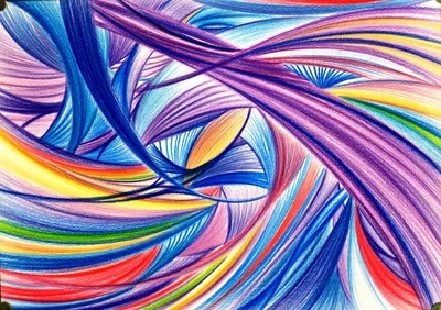 Абстракция цветными карандашами - 69 фото