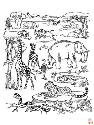 Ткани и трикотаж SewingLove.ru - Интерлок Африканские животные