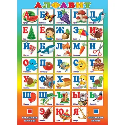 Алфавит / Алфавит плакат / Русский алфавит для детей / Обучающий материал /  Плакат / Плакаты для детей обучающие - купить с доставкой по выгодным ценам  в интернет-магазине OZON (395510382)