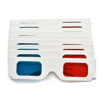 Купить 10 шт. голубые 3D-очки красные, синие картонные бумажные очки  портативные очки для игр в кино | Joom