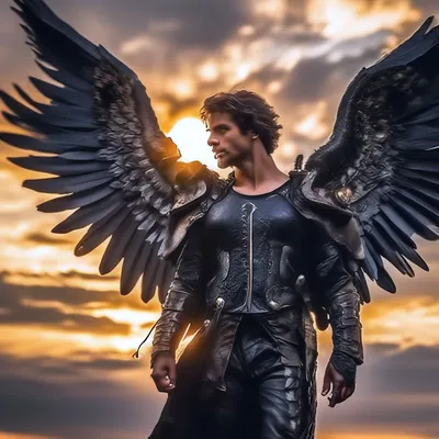 Ангел с черными крыльями картинки