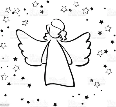 Рисунок ангел со звездой - 60 фото