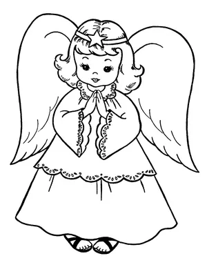 Распечатать раскраски ангелочки для малышей