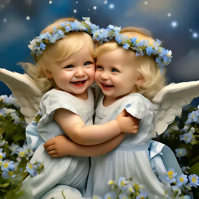 Милые ангелочки на облаках Stock Vector | Adobe Stock