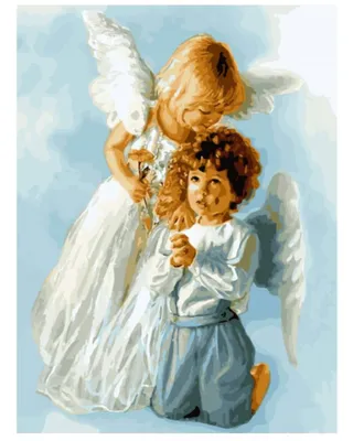 Картина по номерам - Небесные ангелочки, 40х50см - купить с доставкой по  выгодным ценам в интернет-магазине OZON (200385625)