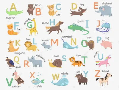 Развивающая игра «Английский алфавит. Животные» - Скачать шаблон | Раннее  развитие