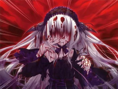 Wallpaper | Anime | photo | picture | blood, girl, face