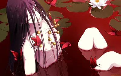 Картинки аниме, kyoukai no kanata, мирай, школьная форма, чулки, кровь -  обои 1366x768, картинка №222276