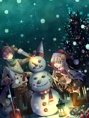 Mobile wallpaper: New Year, Holidays, Christmas Xmas, Anime, 17638 download  the picture for free.