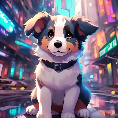 Собака аниме» — создано в Шедевруме