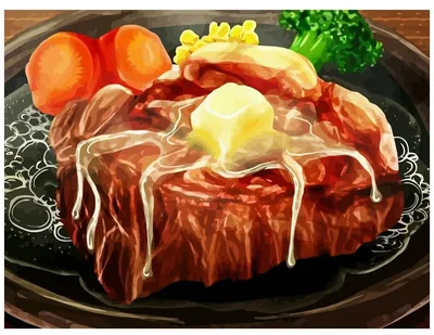 Картина по номерам на холсте еда из аниме - 2 40X30 — купить в  интернет-магазине по низкой цене на Яндекс Маркете
