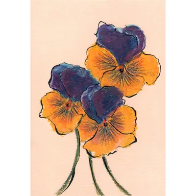 анютины глазки | Floral painting, Easy flower drawings, Folk art flowers