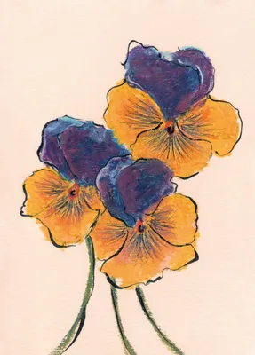 Анютины глазки | Flower painting, Watercolor art lessons, Art drawings  simple