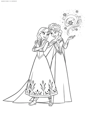 Раскраска Эльза и Анна | Раскраски Холодное сердце 2 (Frozen 2 coloring  pages). Раскраска Холодное сердце 2