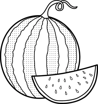 Книжка-раскраска: фрукты и овощи (арбуз) Иллюстрация вектора - иллюстрации  насчитывающей шарж, черный: 56224263