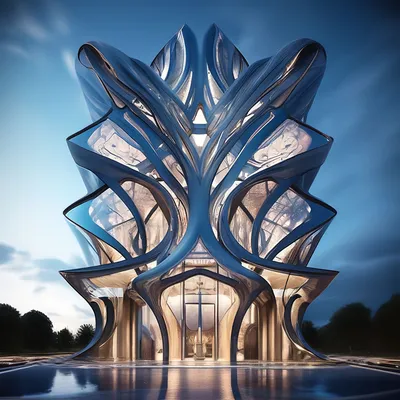 Архитектура будущего, фасад городского…» — создано в Шедевруме