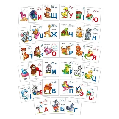 Карточки развивающие Русский язык Азбука в картинках (33 карточки) - купить  в Москве оптом и в розницу в интернет-магазине Deloks